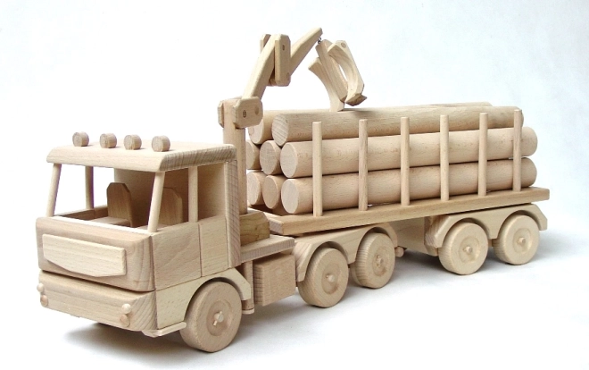 Tracteur en bois avec grumes 70 cm