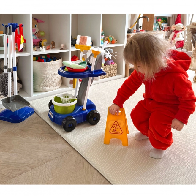 Chariot de nettoyage XXL 3en1 pour enfants 29 pièces Bleu