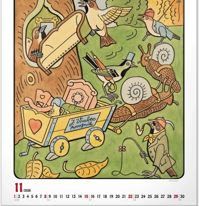 calendrier mural Josef Lada 2026