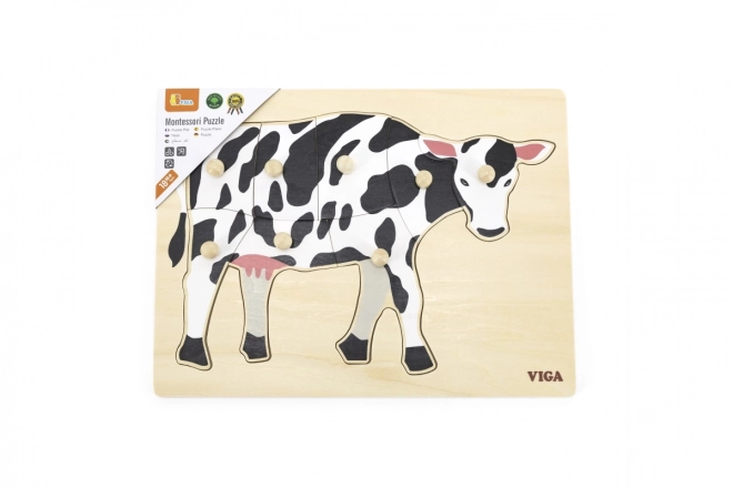 Casse-tête en bois Montessori - vache