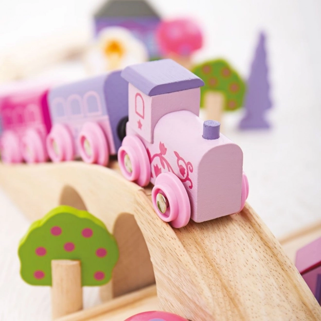 Bigjigs Rail Circuit de train en bois en huit pour princesses 35 pièces