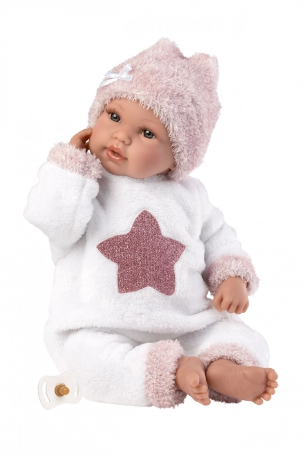 Llorens 63648 NOUVEAU NÉ - poupée réaliste bébé avec sons et corps en tissu doux - 36 cm