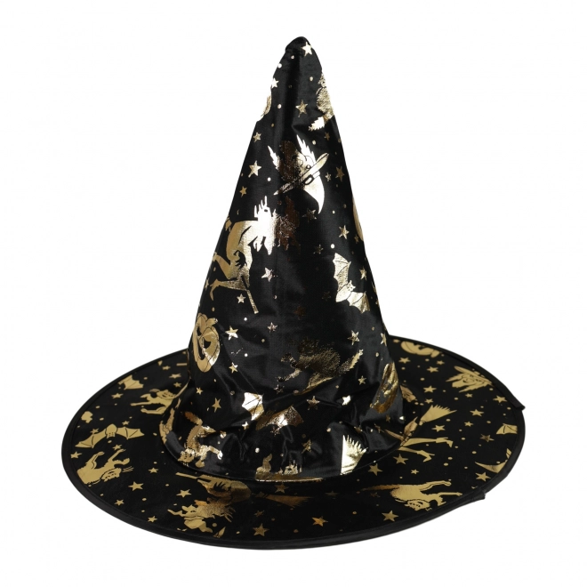 Chapeau de sorcière enfant doré décor