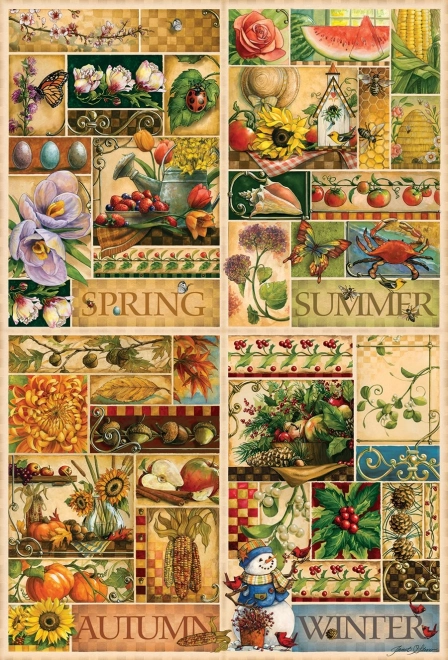 Puzzle Quatre saisons 2000 pièces Cobble Hill
