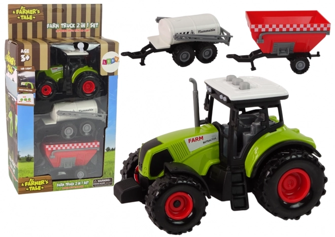 Grand tracteur avec LED lumières et sons - ensemble de 2 machines agricoles