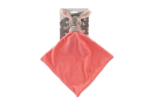 Lapin/Lapinou à câliner en peluche 25x25cm rose sur carte dans un sac 0+