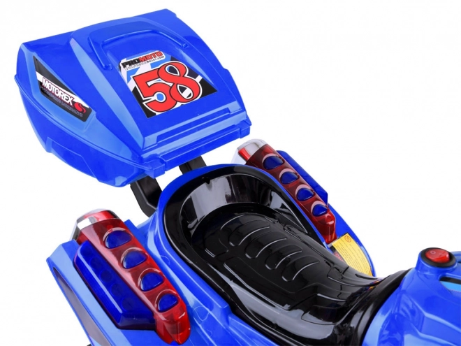 Moto de sport pour enfants avec éclairage LED coloré – Bleu