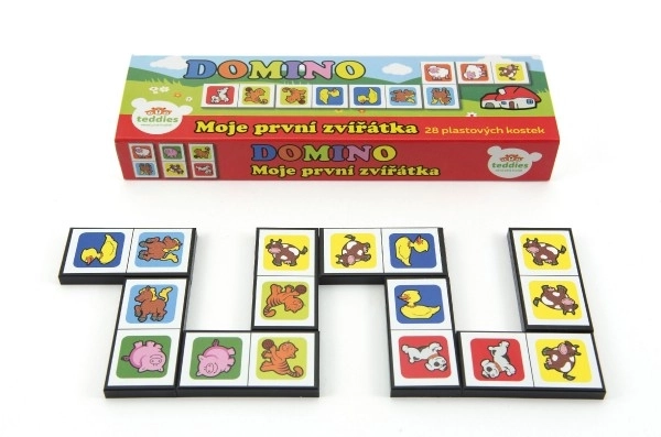 Domino Mes premiers petits animaux 28pcs jeu de société dans une boîte 21x6x3cm