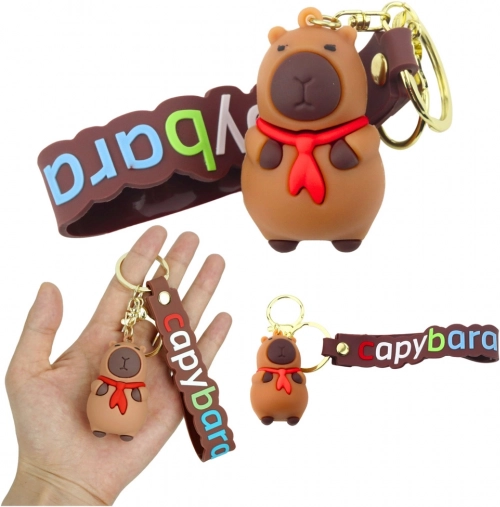 Pendentif capybara avec foulard rouge
