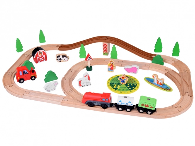 Ensemble de Train en Bois Ferme pour Enfants