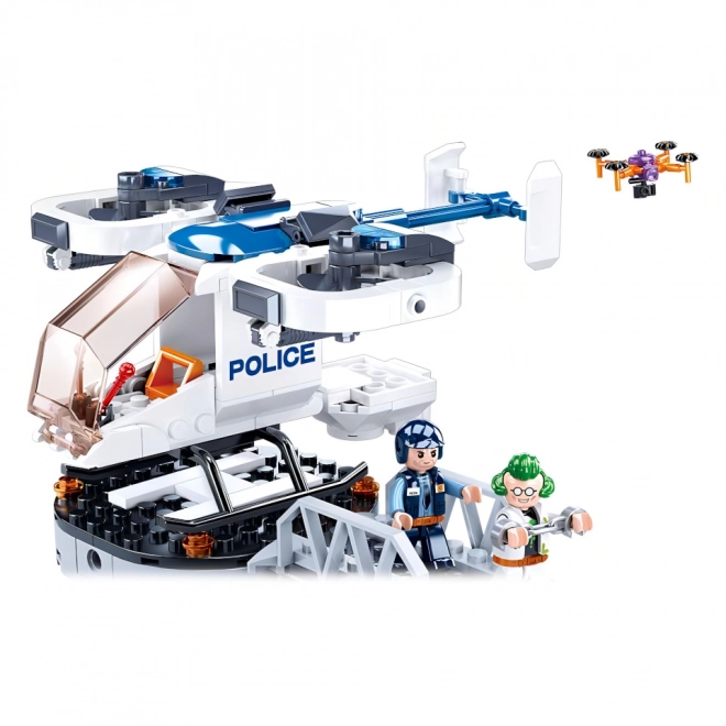 Sluban Police M38-B0823 Hélicoptère de police avec drone pour le transport de prisonniers