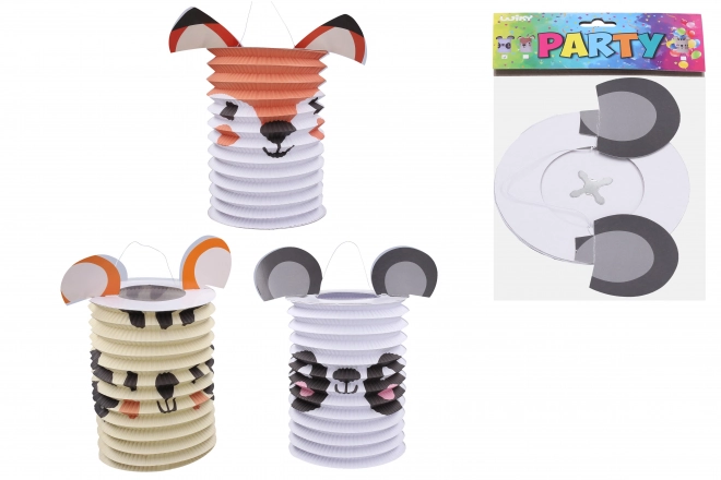Lampion cylindre avec motif d'animaux 15 cm
