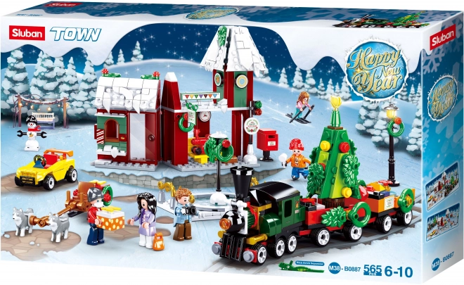 Sluban Town M38-B0887 Village de Noël avec train