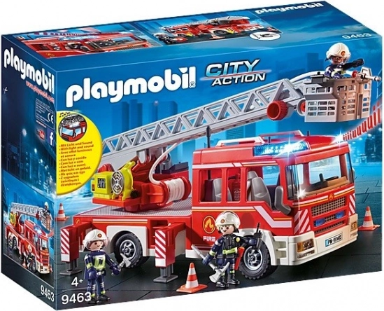 playmobil city action camion de pompiers avec échelle télescopique