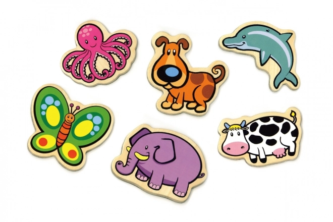 Aimants en bois pour enfants Animaux - ensemble de 20 pcs