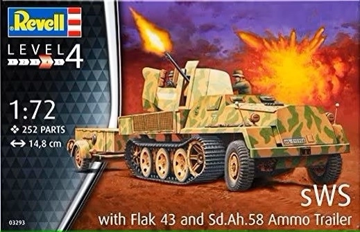 Maquette plastique SWS avec Flak43 et remorque SD AH58 Ammo