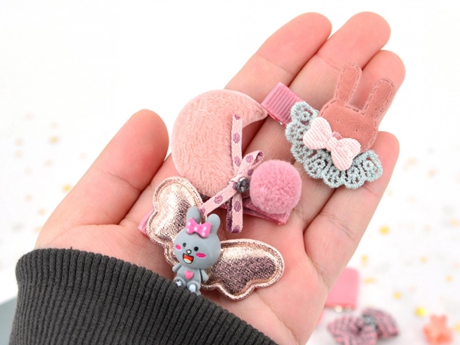 Ensemble amusant de pinces et élastiques pour petites filles