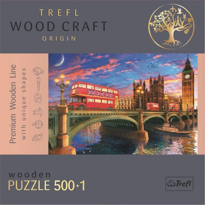 Puzzle TREFL Wood Craft Origin palais de Westminster avec Big Ben 501 pièces