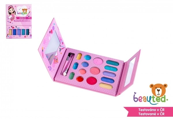 Ensemble de maquillage pour enfants beauted palette avec miroir à fermeture magnétique 11x14,5x1cm sous cellophane