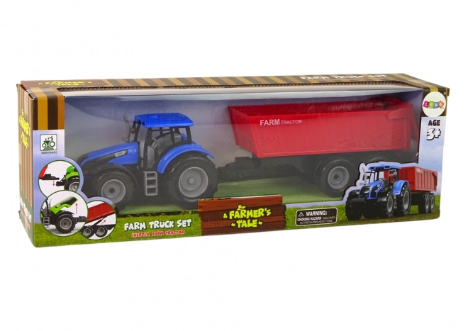 Tracteur interactif avec remorque - bleu