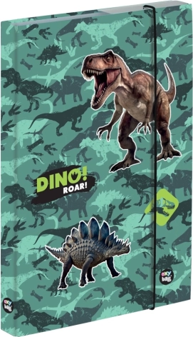 OXYBAG boîte pour cahiers A4 jumbo dinosaure avec élastique