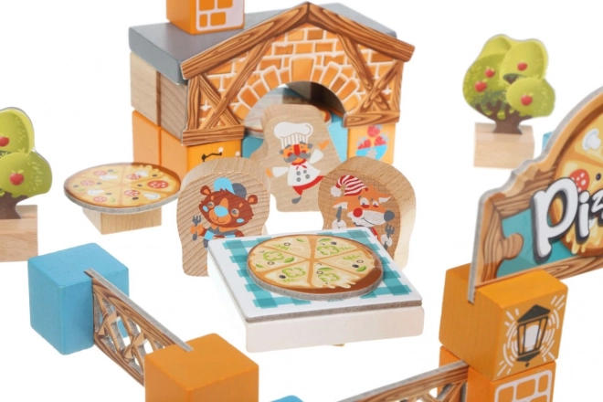 CUBIKA 14835 Pizzeria - kit de construction en bois avec accessoires en carton
