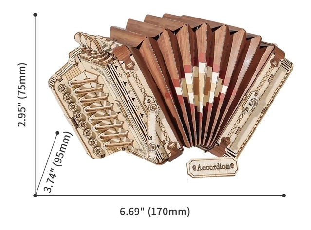 Accordéon - Maquette en bois 3D