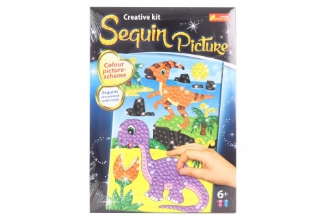 Image avec sequins scintillants Dinosaure