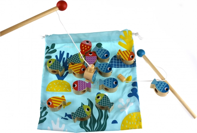 Tooky Toy Jeu en Bois Baleine et Poissons Multifonctions 4 en 1