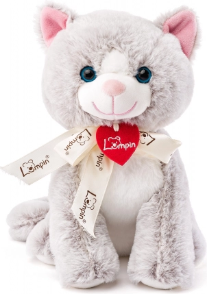 Chat Jacqueline gris clair jouet en peluche