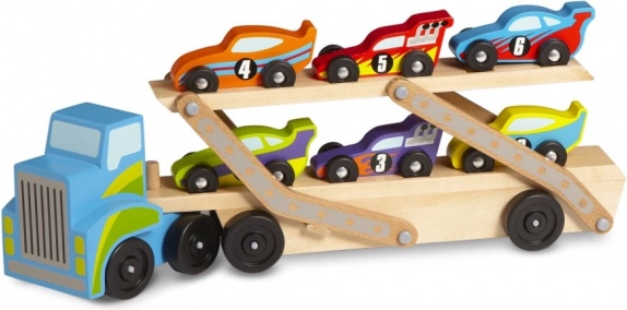 Camion porte-voitures en bois