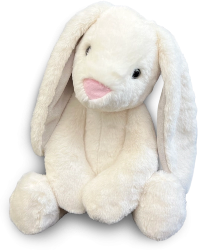 Lapin en peluche crème