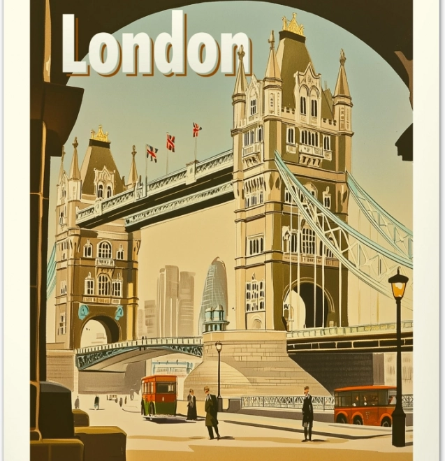 Calendrier mural Vintage affiches – villes dans le monde 2026