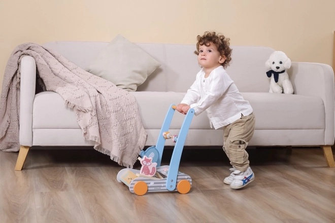 Chariot de marche en bois animaux