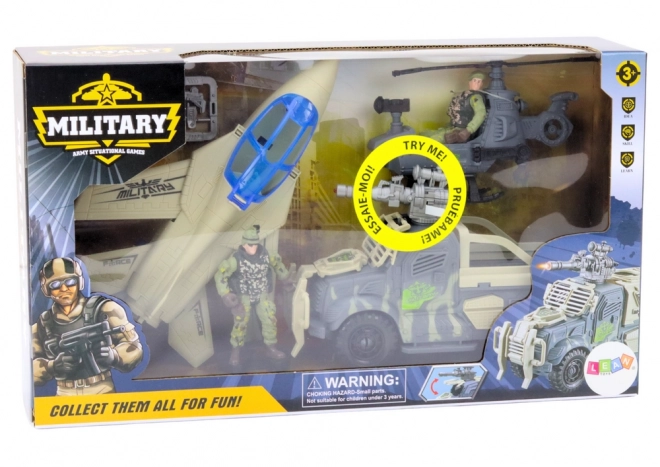 Ensemble militaire pour enfants avec véhicules de combat et avions