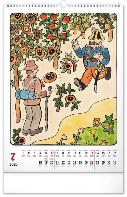 Calendrier mural Josef Lada 2025, 33 × 46 cm