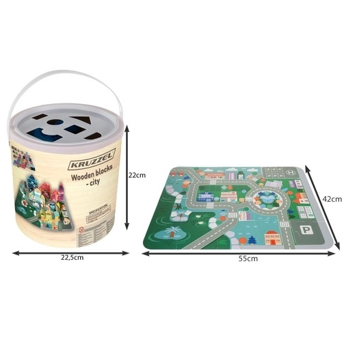 Ville en bois - Blocs colorés Kruzzel pour enfants