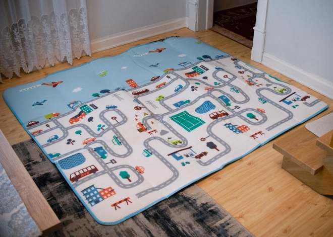Tapis de jeu thermo pour enfants 180x200 cm - ville