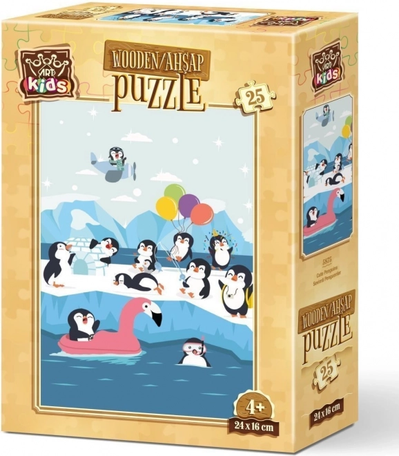 Puzzle en bois pingouins mignons 25 pièces