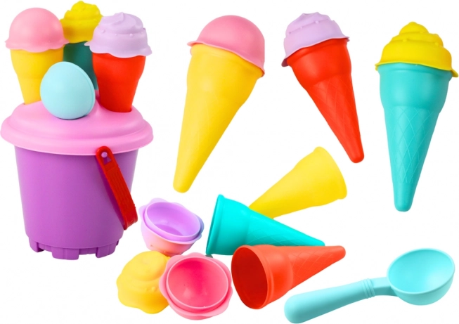 Set de sable Seau glace Pelle rose 6 pcs.