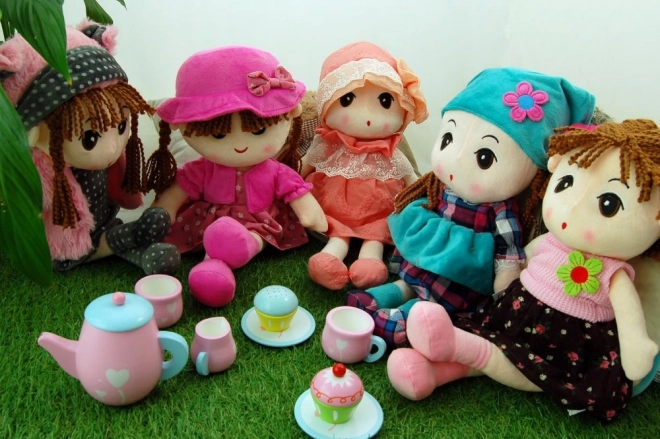 Ensemble de 9 poupées en peluche dans des boîtes cadeaux