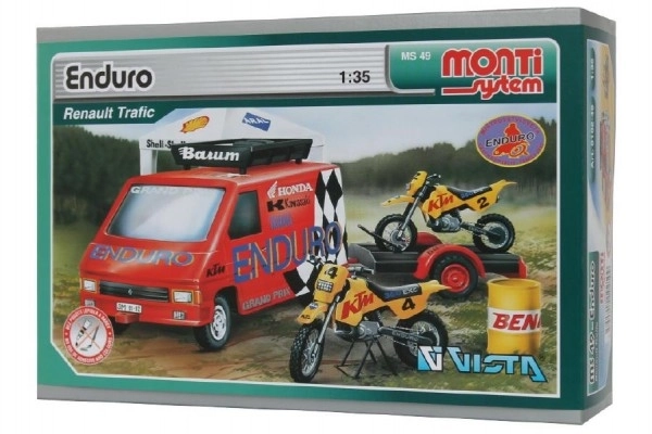 Kit de construction Monti System MS 49 Enduro Renault Trafic 1:48 dans une boîte 22x15x6cm