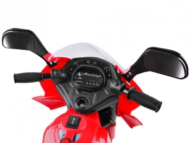 Moto de sport pour enfants avec éclairage LED coloré – Rouge