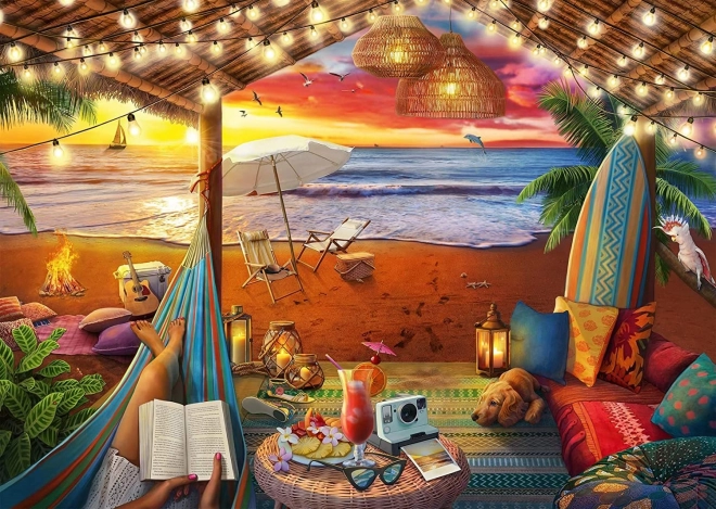 Ravensburger puzzle Lieux douillets : cabane de plage XXL 500 pièces