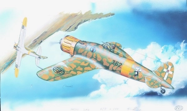 Maquette Macchi M.C. 200 Saetta 16,1x21,2cm en boîte 31x13,5x3,5cm