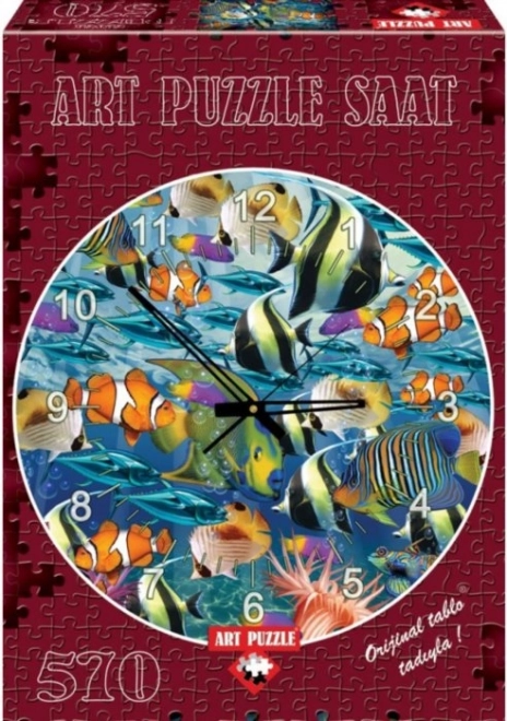 Puzzle horloge Monde des poissons marins 570 pièces