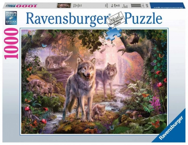 Puzzle Ravensburger Famille de loups en été 1000 pièces