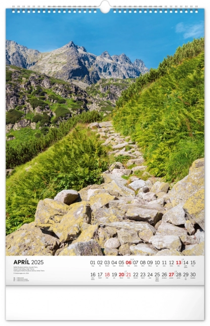 NOTIQUE Calendrier mural Tatry 2025, 33 x 46 cm