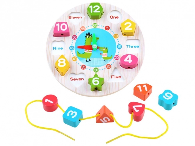 Horloge éducative en bois avec trieur