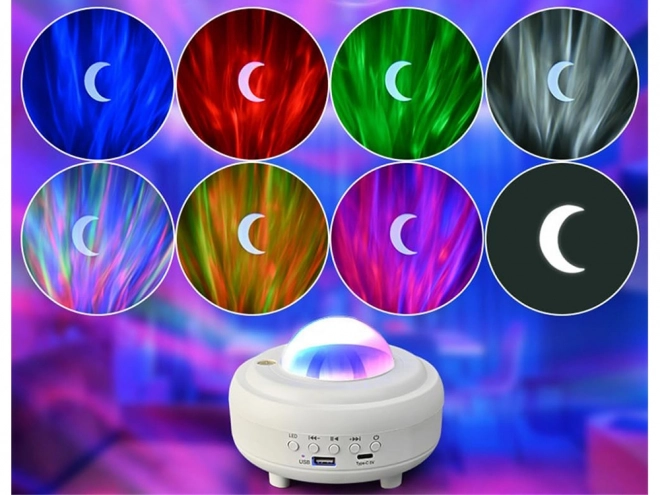 Projecteur d'éclairage nocturne aurora avec haut-parleur Bluetooth